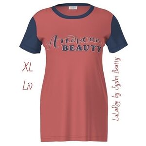 LuLaRoe Liv Tee in Red and Blue
